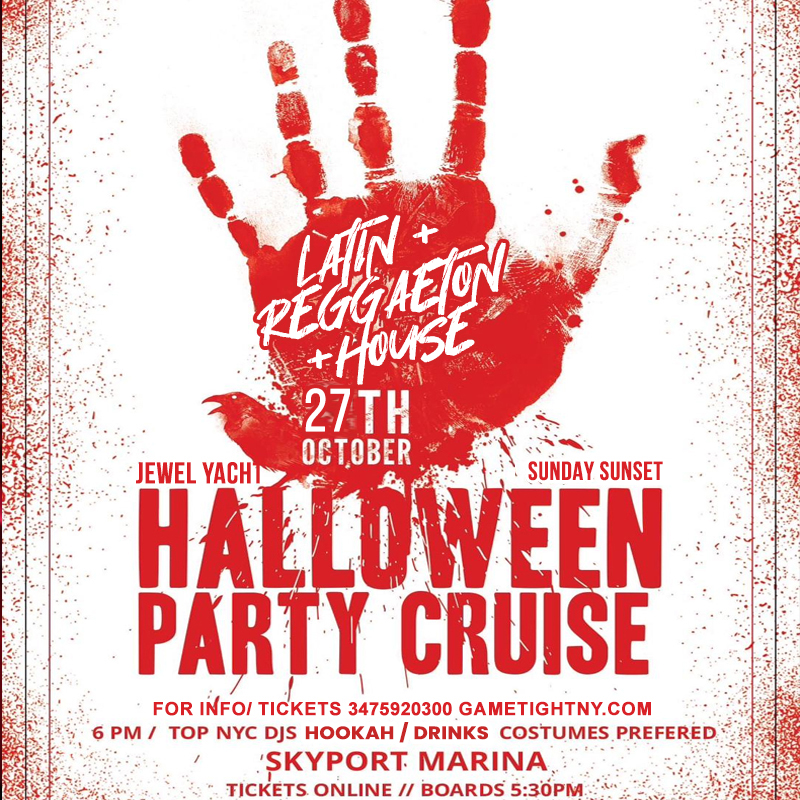 NYC Latin Reggaeton House Halloween Sunday Jewel Yacht Party Cruise