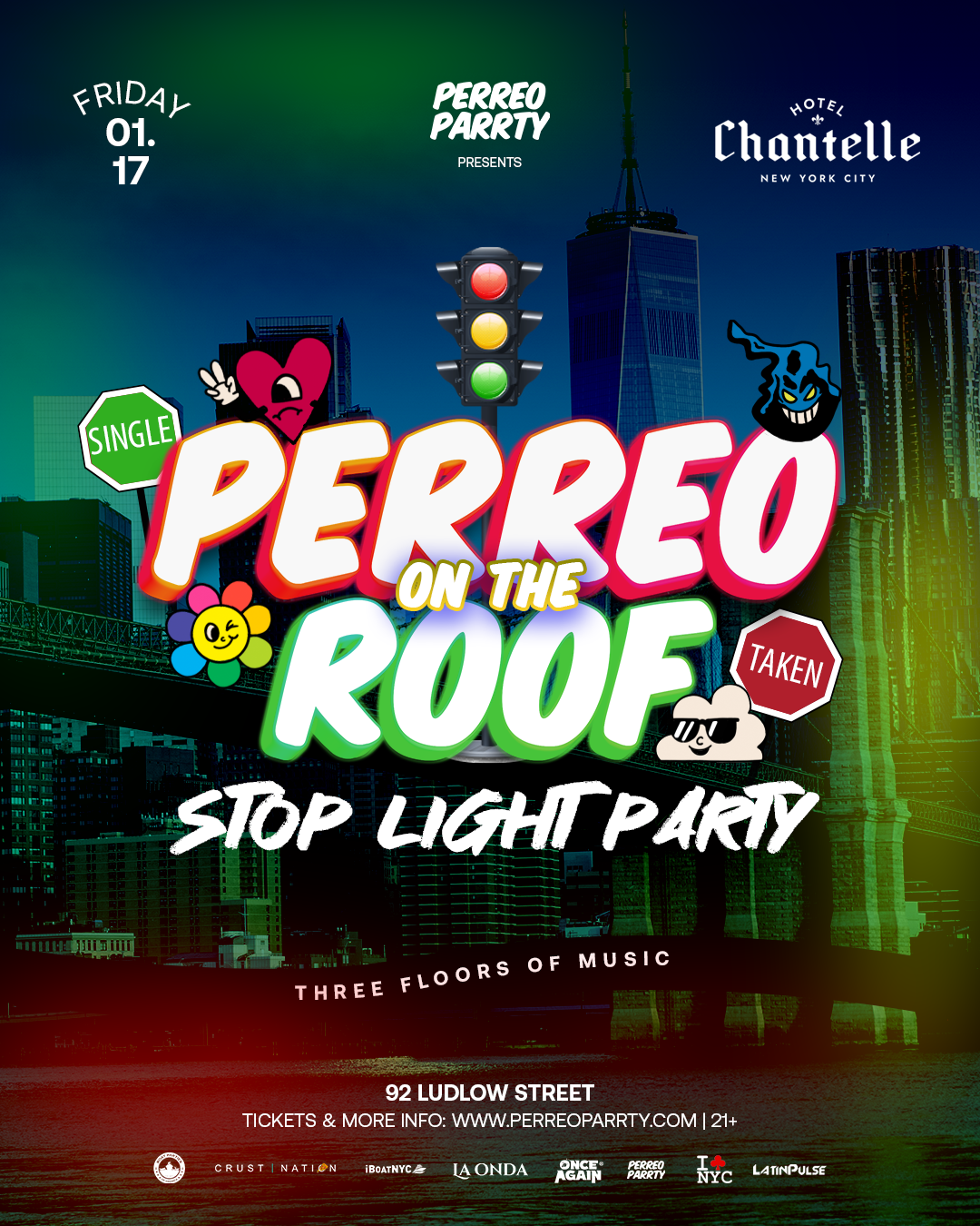 PERREO on the ROOF - Latin & Reggaeton - Stop Light Party at Hotel Chantelle