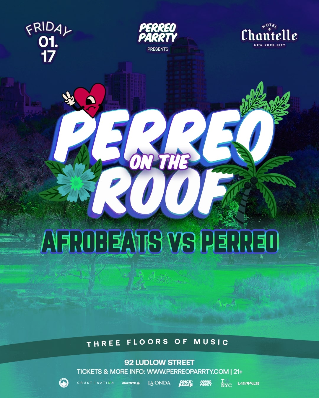 PERREO on the ROOF - Afrobeats vs Perreo - Dance Party at Hotel Chantelle