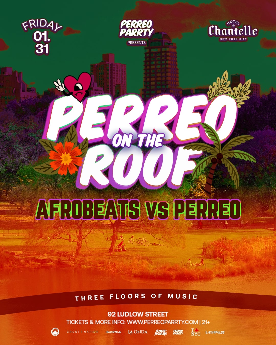 PERREO on the ROOF - Afrobeats vs Perreo - Dance Party at Hotel Chantelle