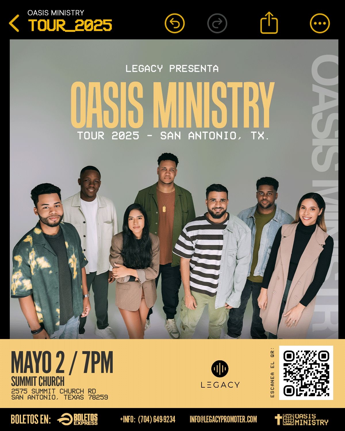 OASIS MINISTRY 2025 TOUR - SAN ANTONIO