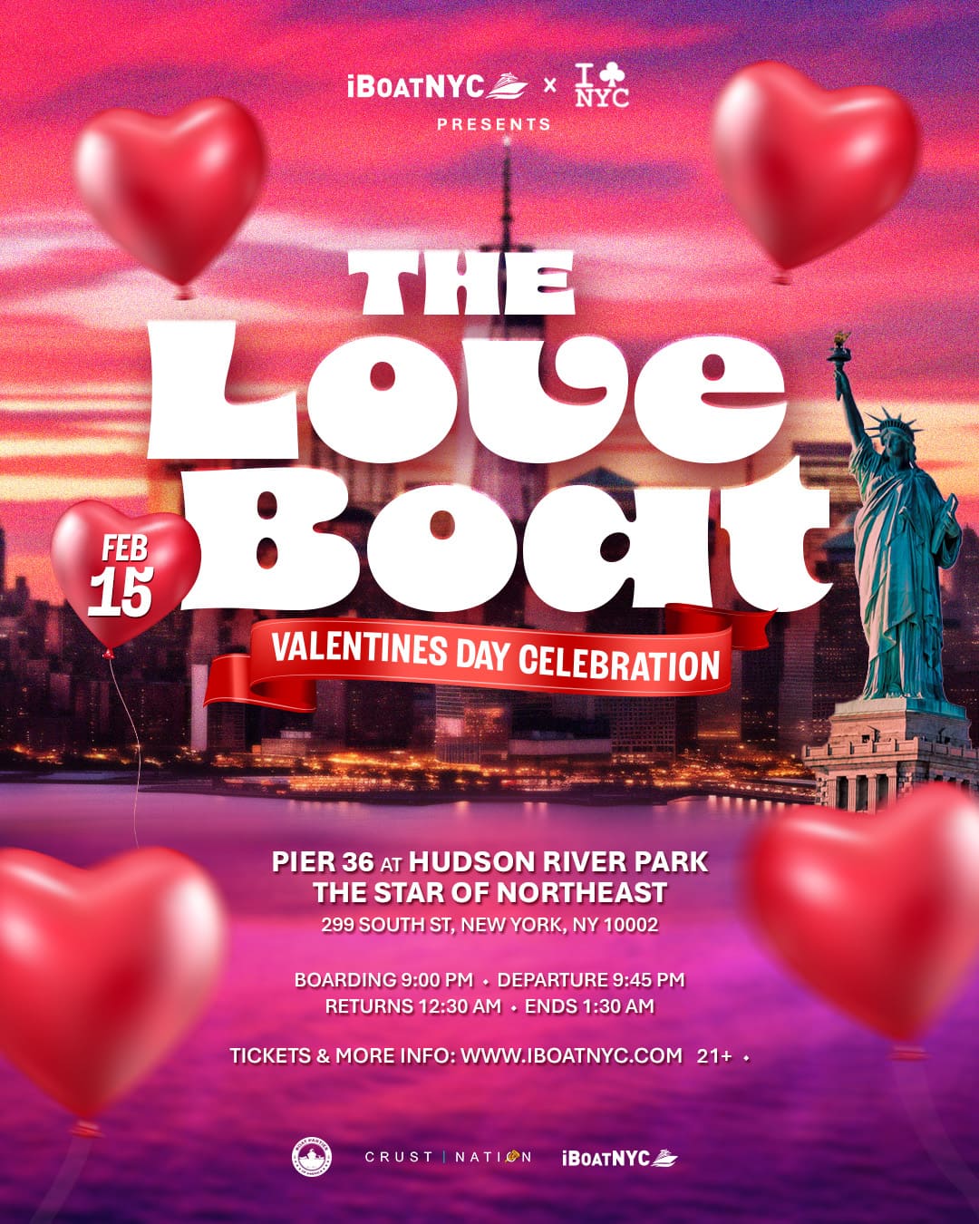 VALENTINE'S DAY Boat Party Yacht Cruise NYC