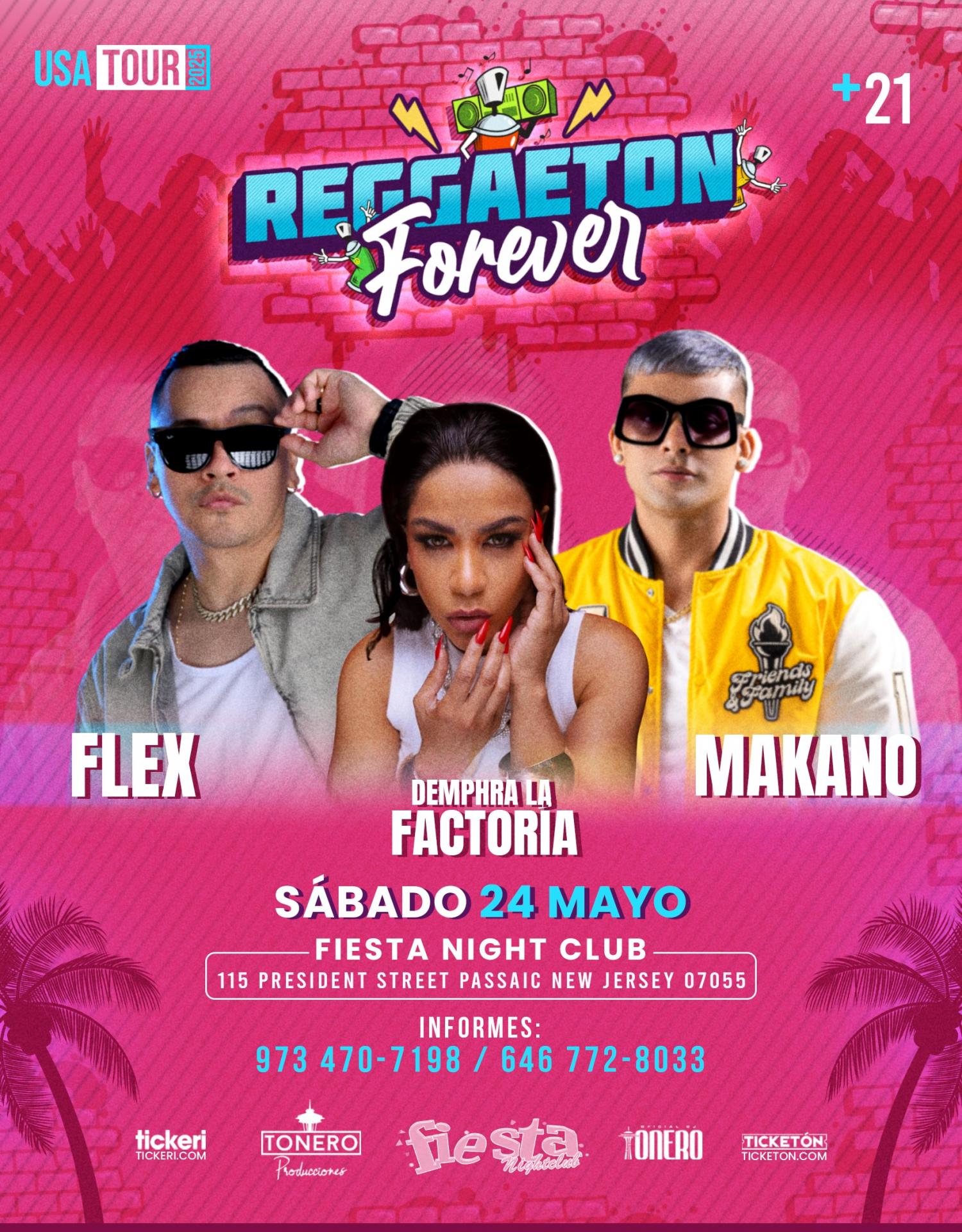 REGGAETON FOREVER CON FLEX, LA FACTORIA Y MAKANO EN VIVO EN PASSAIC