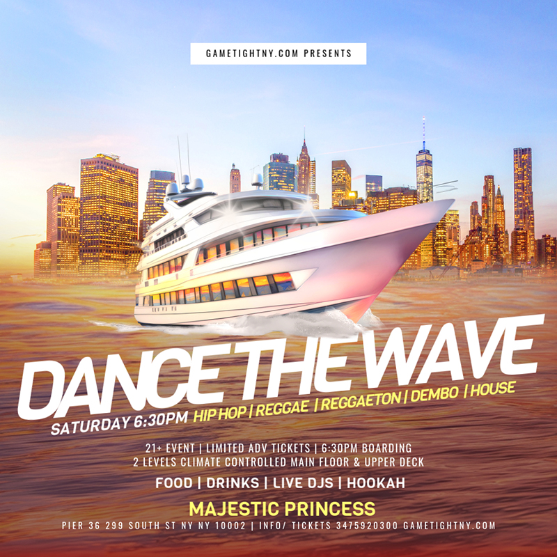 NYC Dance the Wave Saturday Sunset Majestic Princess Yacht Party