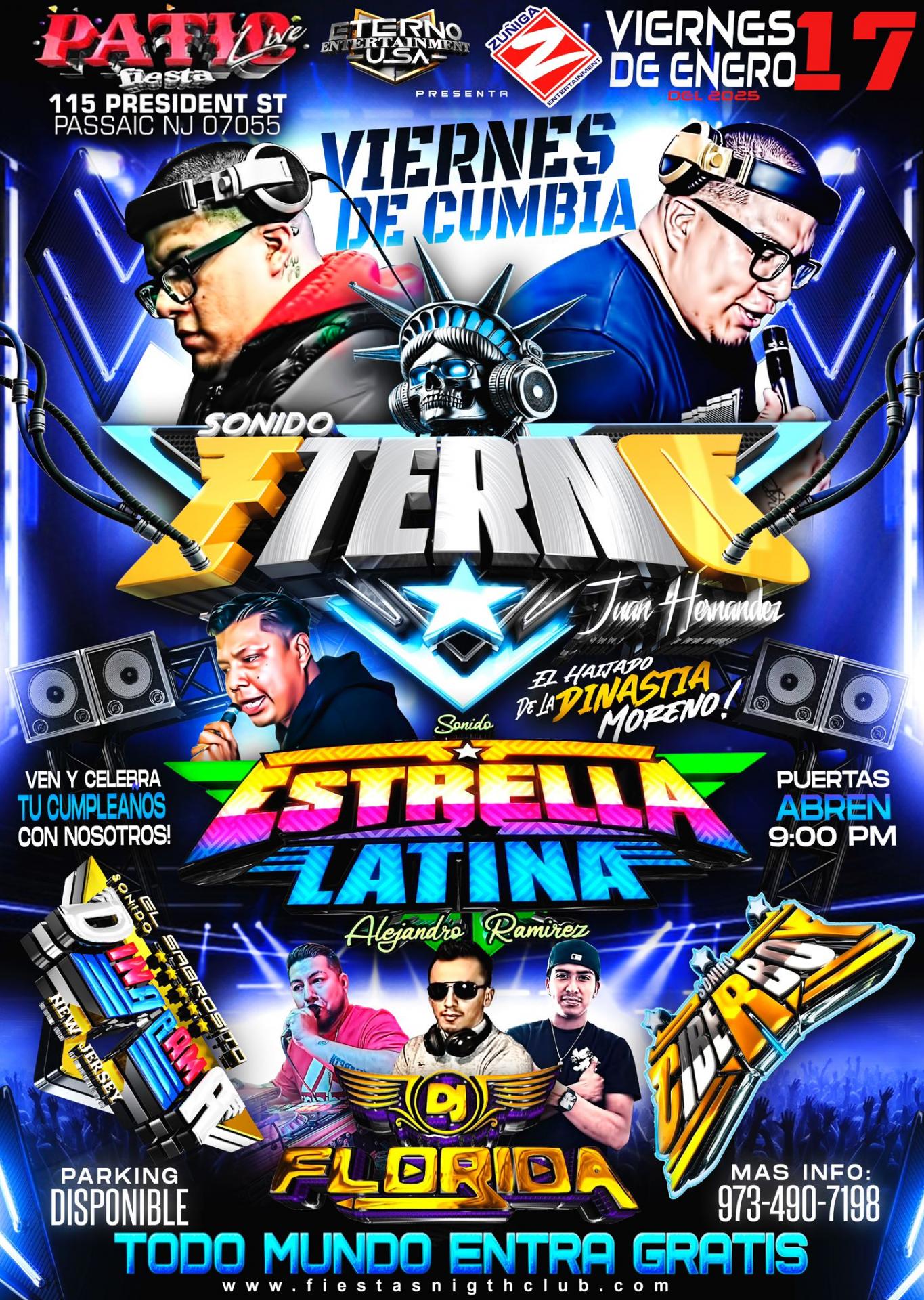 SONIDO ETERNO, ESTRELLA LATINA, DINARAMA, CIBERBOY, DJ FLORIDA