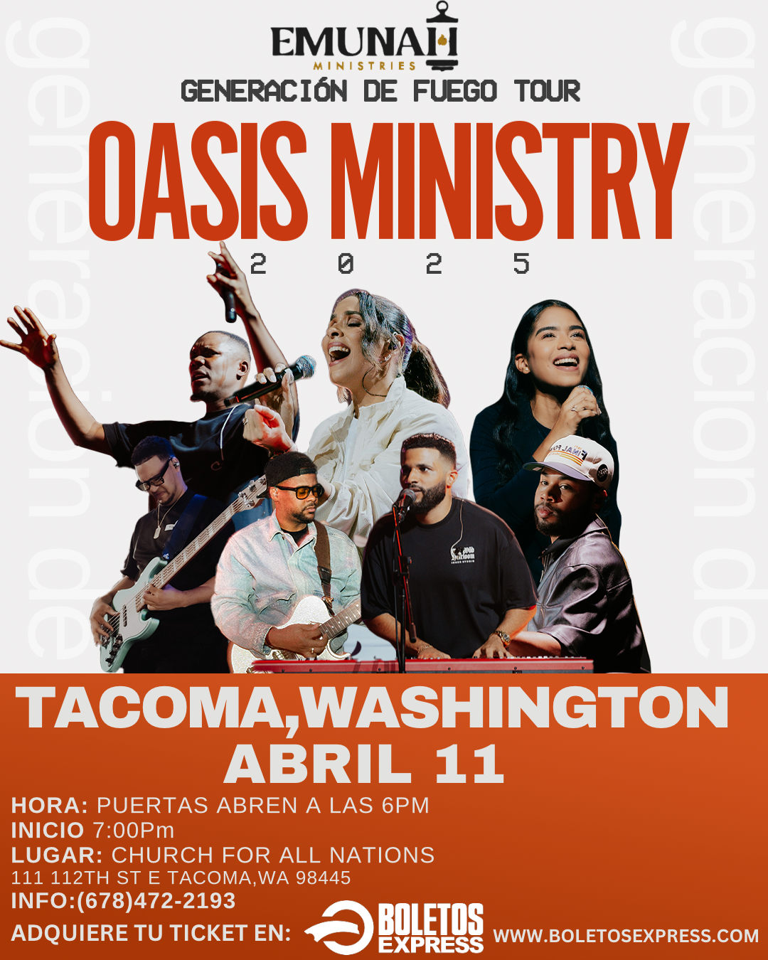 TOUR OASIS MINISTRY-GENERACION DE FUEGO