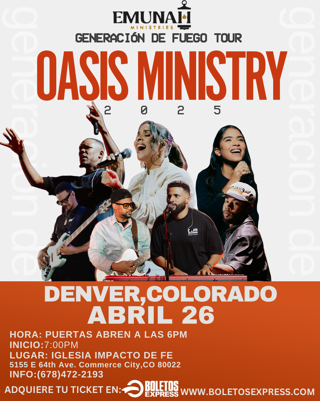 GENERACION DE FUEGO-TOUR  OASIS MINISTRY 2025