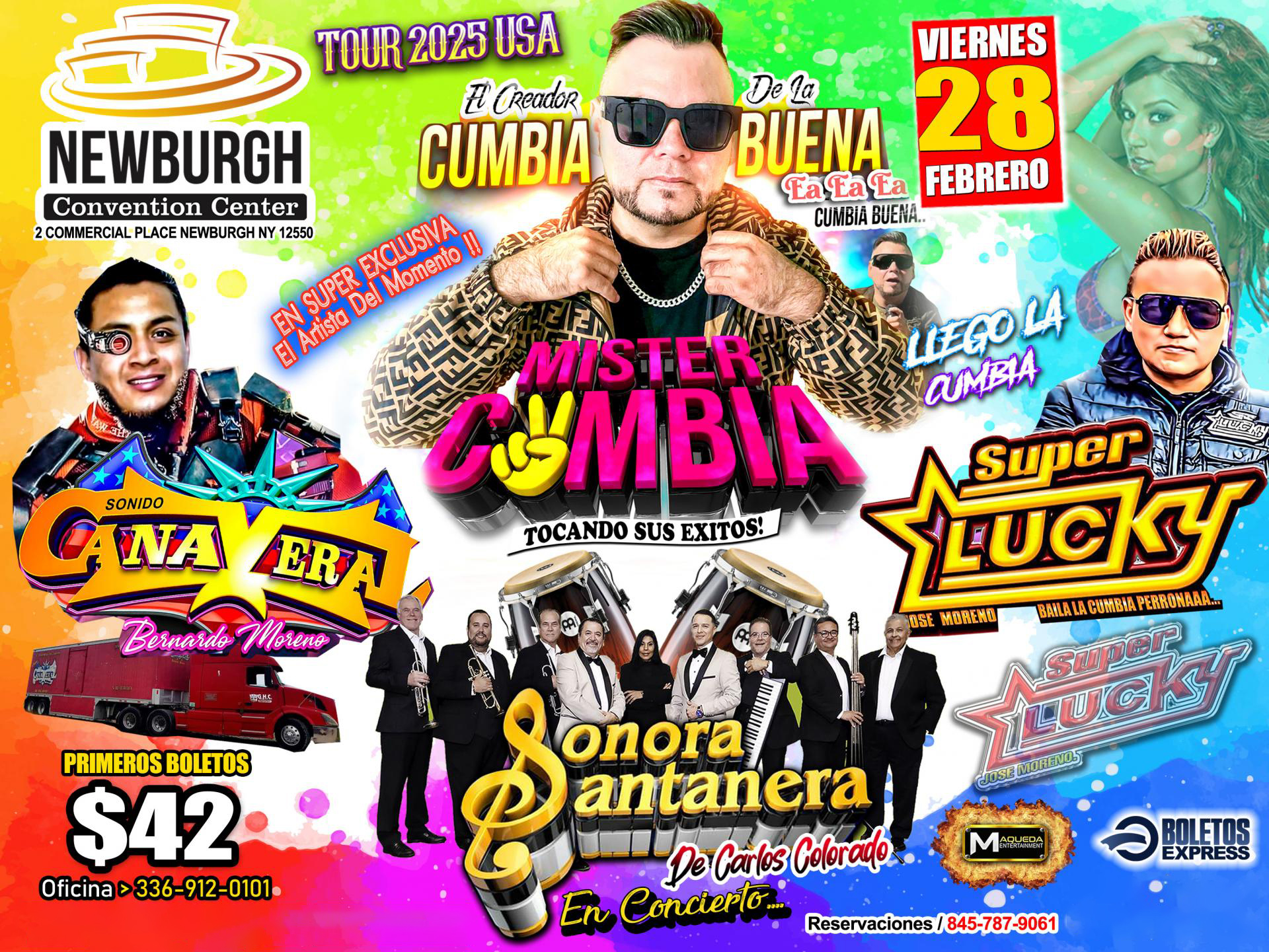Buy tickets for MISTER CUMBIA EN CONCIERTO , SONORA SANTANERA , SUPER LUCKY Y SONIDO CANAVERAL MISTER CUMBIA EN CONCIERTO , SONORA SANTANERA , SUPER LUCKY Y SONIDO CANAVERAL