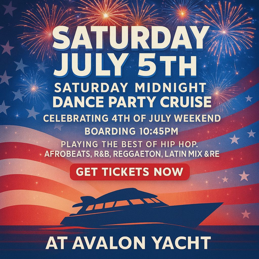 Saturday Midnight Dance Party Cruise NYC – July 5th | Avalon Yacht