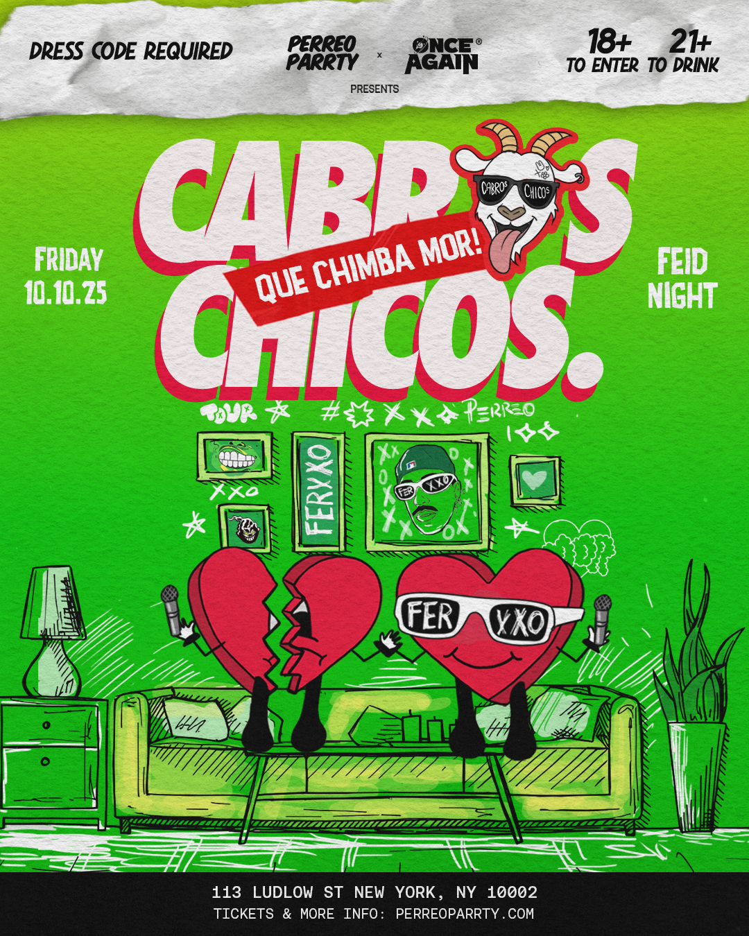 Cabros Chicos -  Que Chimba Mor ! Feid Tribute | Dance Party in NYC (18+)