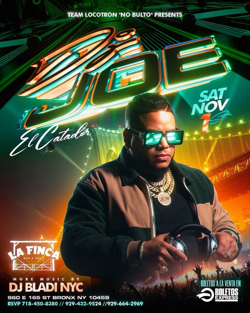 Buy tickets for DJ JOE CATADOR @ LA FINCA - BRONX, NY DJ JOE CATADOR @ LA FINCA - BRONX, NY