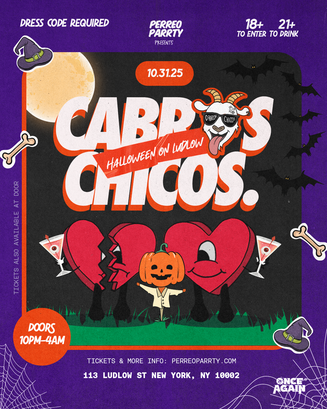 Buy tickets for Cabros Chicos - Halloween On Ludlow | Dance Party in NYC (18+) Cabros Chicos - Halloween On Ludlow | Dance Party in NYC (18+)
