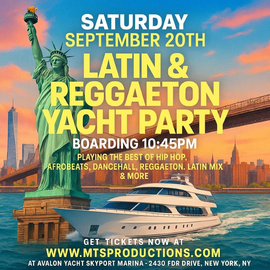 Latin & Reggaeton Yacht Party NYC – Avalon Yacht Cruise Saturday Sept 20th