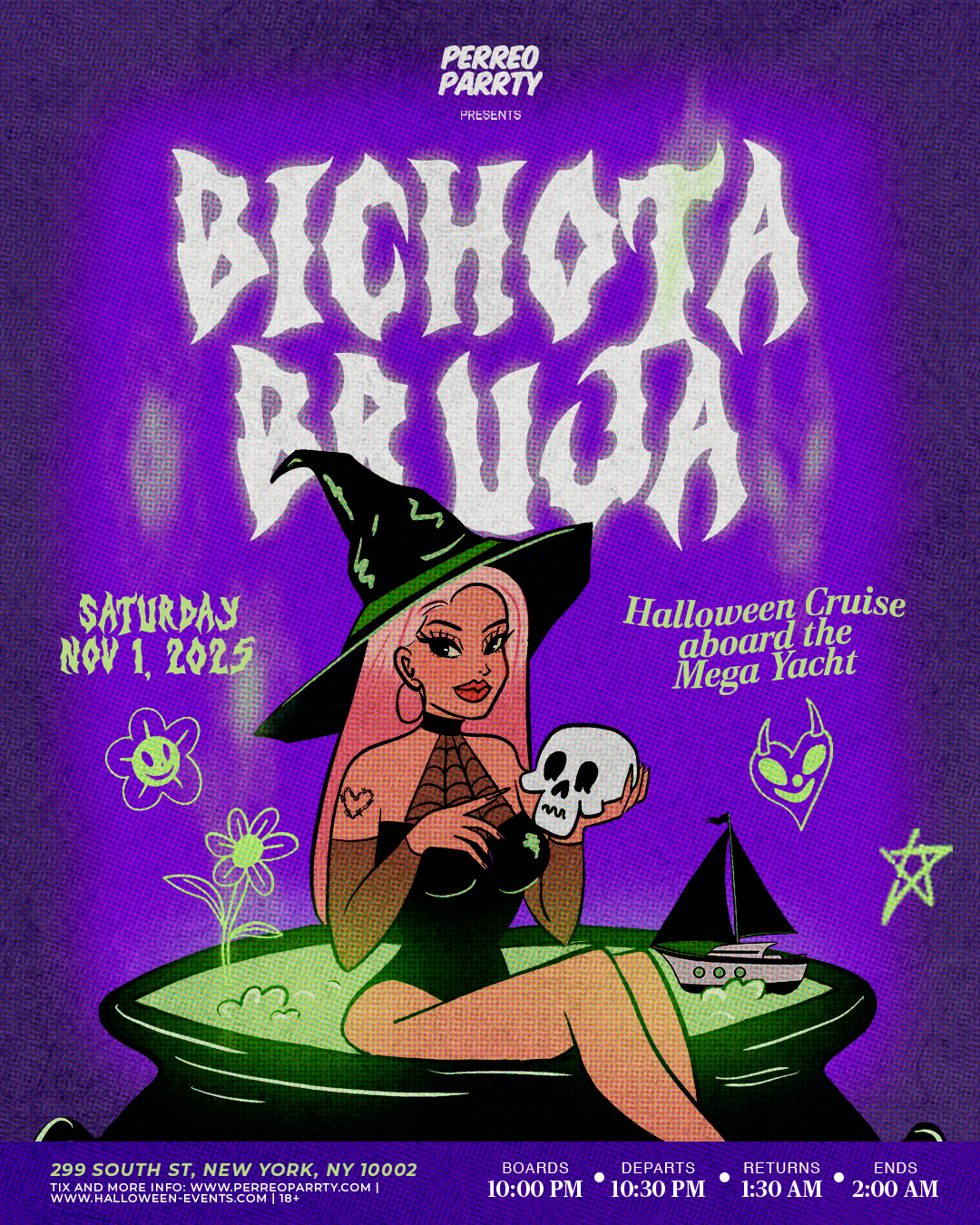 Buy tickets for BICHOTA BRUJA BOAT - Latin & Reggaeton Halloween Party Cruise Yacht BICHOTA BRUJA BOAT - Latin & Reggaeton Halloween Party Cruise Yacht