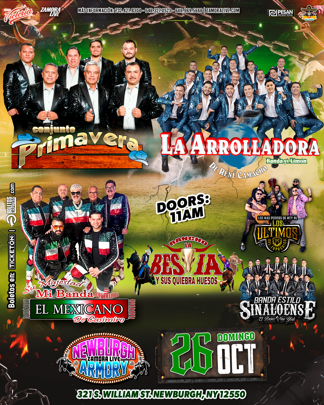 Buy tickets for LA ARROLLADORA BANDA EL LIMÓN • CONJUNTO PRIMAVERA • MI BANDA EL MEXICANO Y MÁS! EN NEWBURGH ARMORY LA ARROLLADORA BANDA EL LIMÓN • CONJUNTO PRIMAVERA • MI BANDA EL MEXICANO Y MÁS! EN NEWBURGH ARMORY