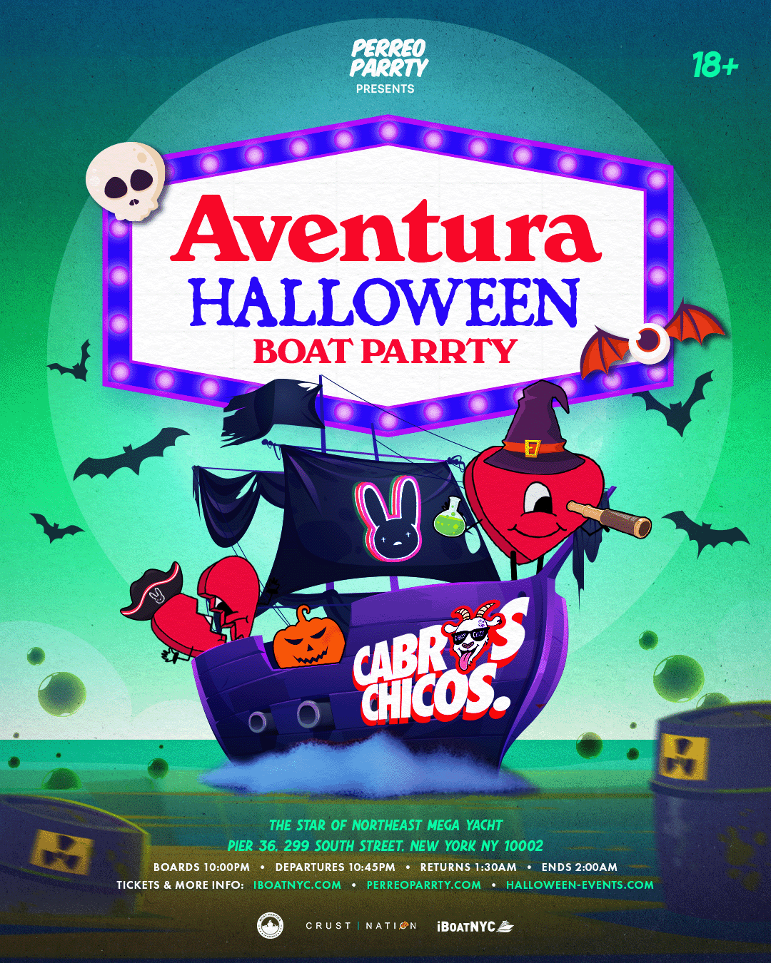 Buy tickets for Halloween Aventura on the Hudson - Latin Boat Party Yacht Cruise Halloween Aventura on the Hudson - Latin Boat Party Yacht Cruise