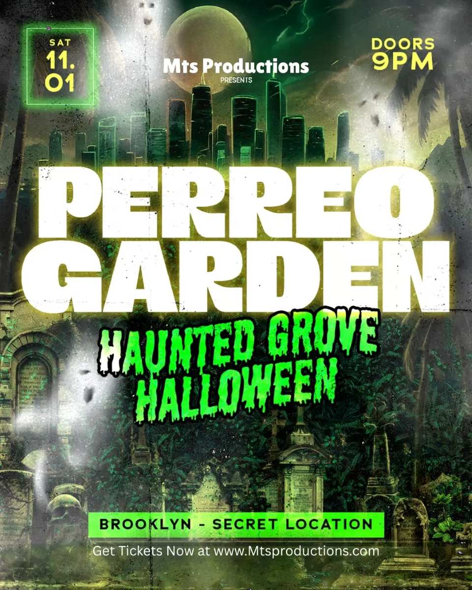 Brooklyn Warehouse Halloween Party 2025: PERREO GARDEN – The Haunted Grove