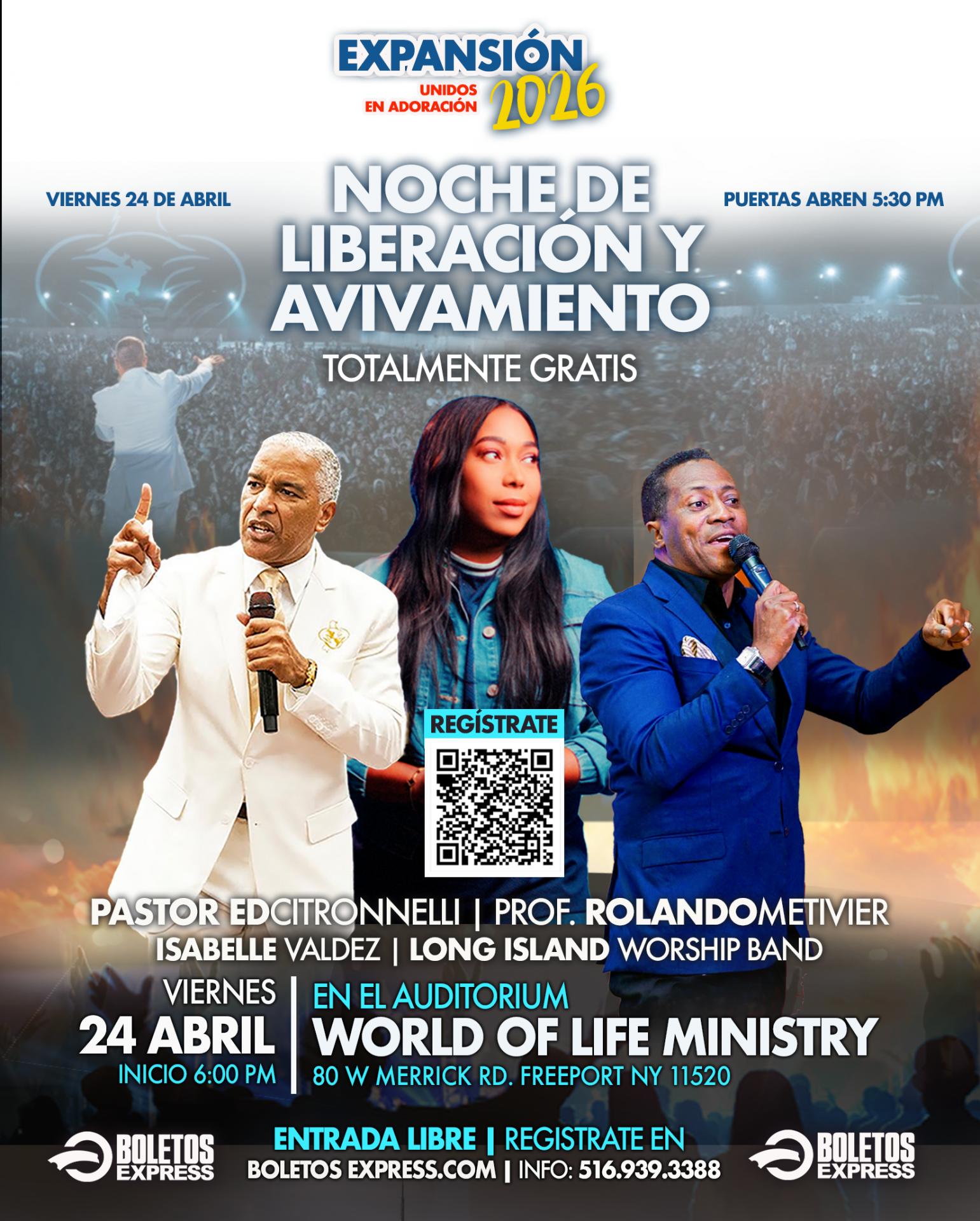 Buy tickets for NOCHE DE LIBERACION Y AVIVAMIENTO EN LONG ISLAND NOCHE DE LIBERACION Y AVIVAMIENTO EN LONG ISLAND