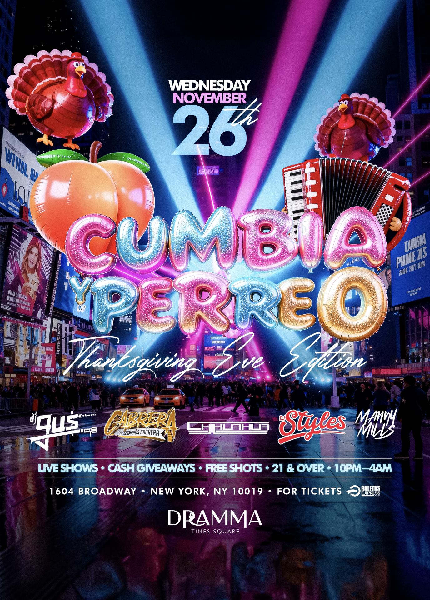 Cumbia y Perreo Thanksgiving Eve Times square