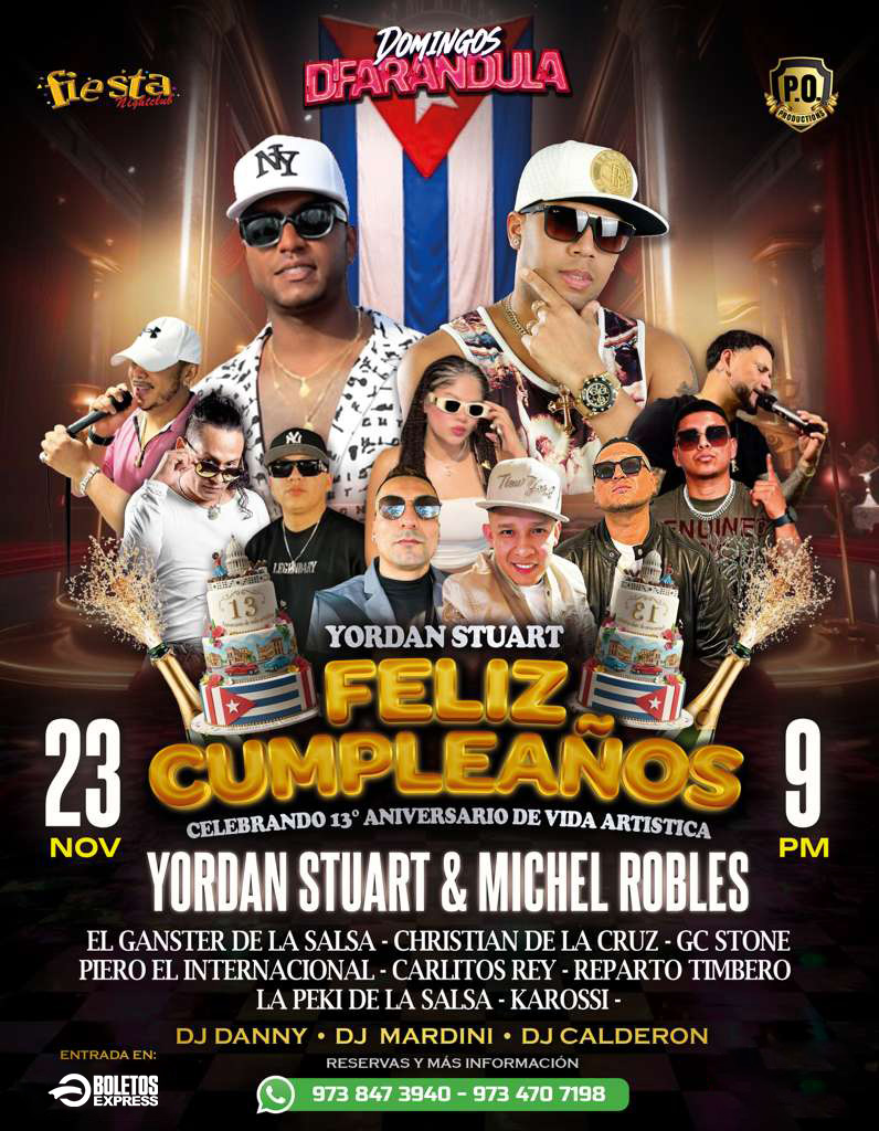 Buy tickets for YORDAN STURT Y& MICHEL ROBLES, GANSTER DE LA SALSA, CHRISTIAN DE LA CRUZ Y MUCHOS MAS YORDAN STURT Y& MICHEL ROBLES, GANSTER DE LA SALSA, CHRISTIAN DE LA CRUZ Y MUCHOS MAS