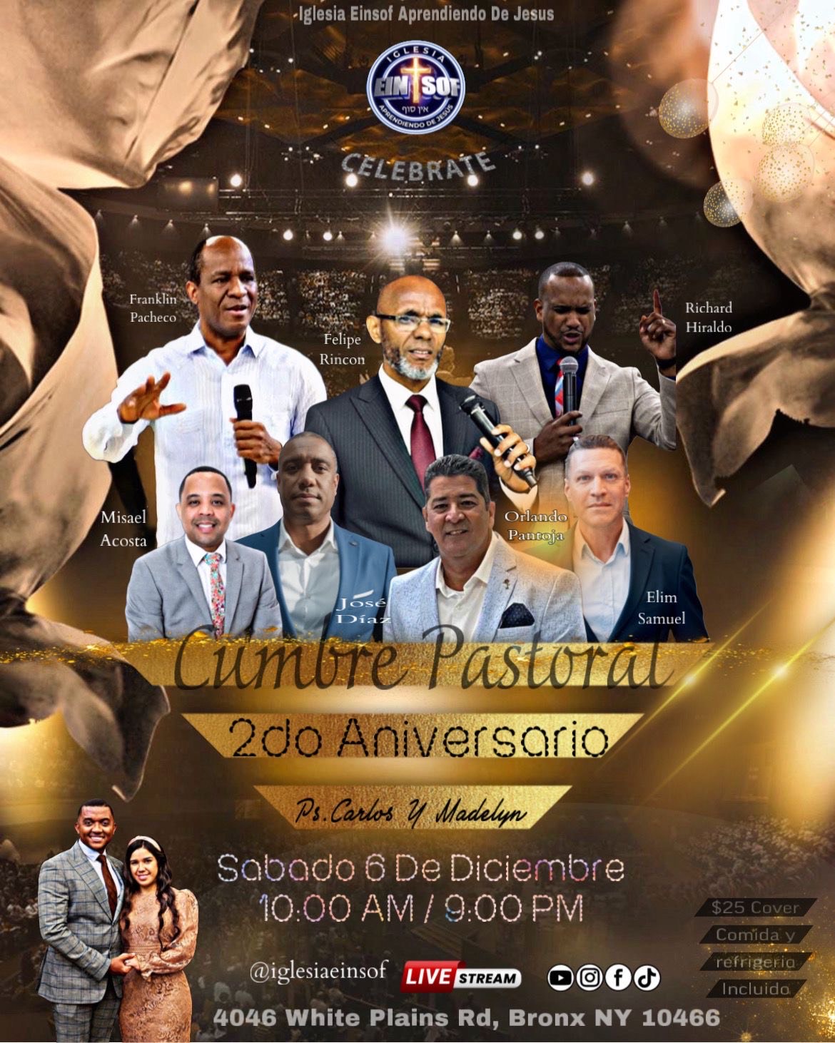 Buy tickets for CUMBRE PASTORAL 2do ANIVERSARIO PS. CARLOS Y MADELYN CUMBRE PASTORAL 2do ANIVERSARIO PS. CARLOS Y MADELYN