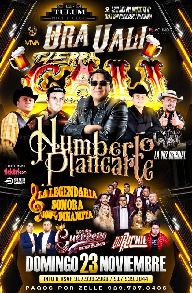 Buy tickets for HUMBERTO PLANCARTE Y Su Tierra Cali VALI ! HUMBERTO PLANCARTE Y Su Tierra Cali VALI !