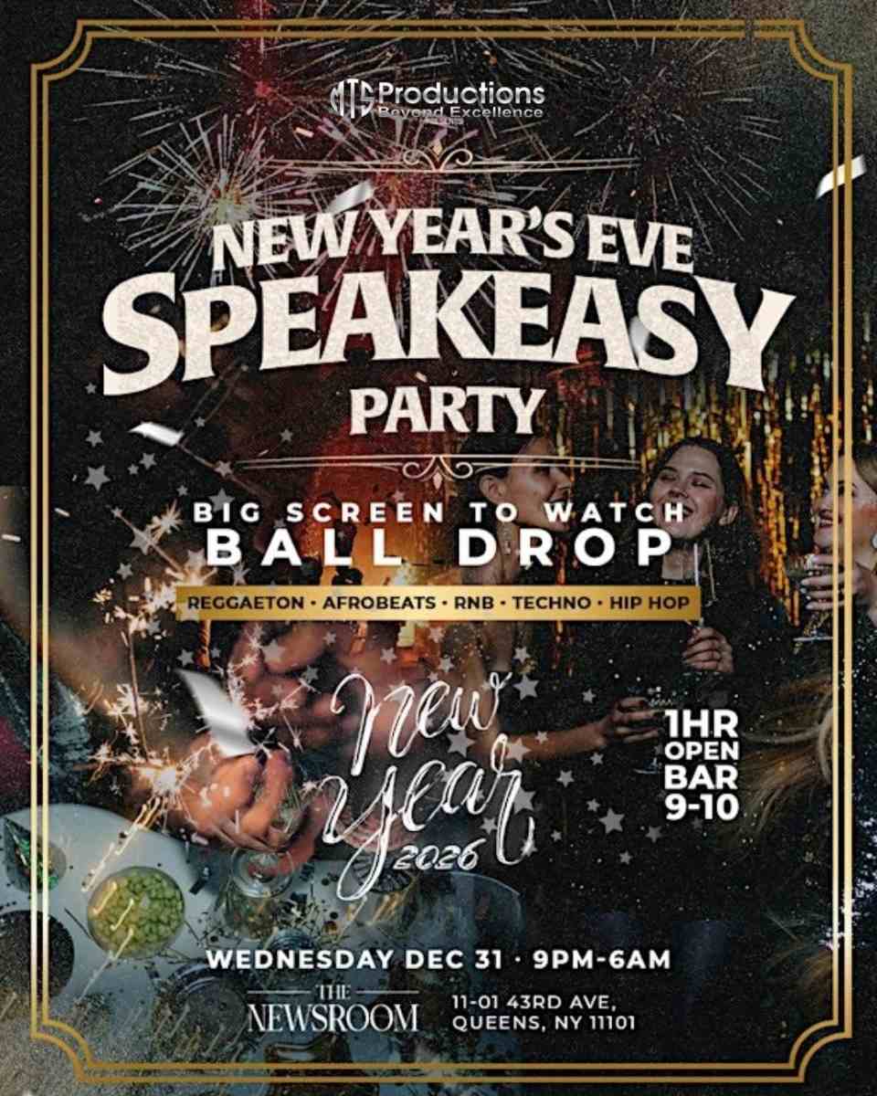 The Newsroom Speakeasy New Year’s Eve Party 2026 | NYE Tickets in Queens NY