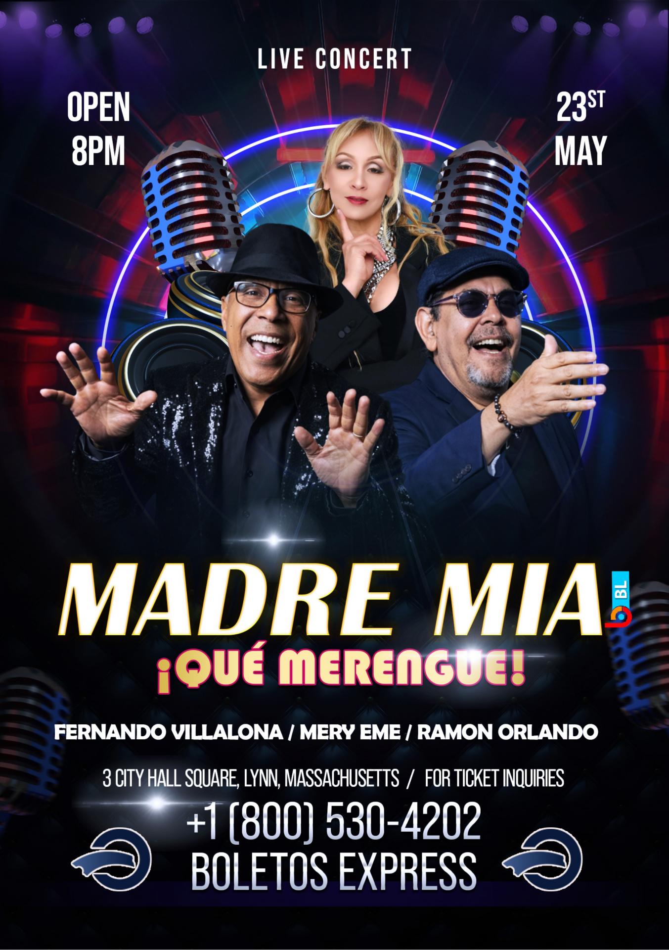 Buy tickets for MADRE MIA QUE MERENGUE <BR>FERNANDO VILLALONA & RAMON ORLANDO MADRE MIA QUE MERENGUE <BR>FERNANDO VILLALONA & RAMON ORLANDO