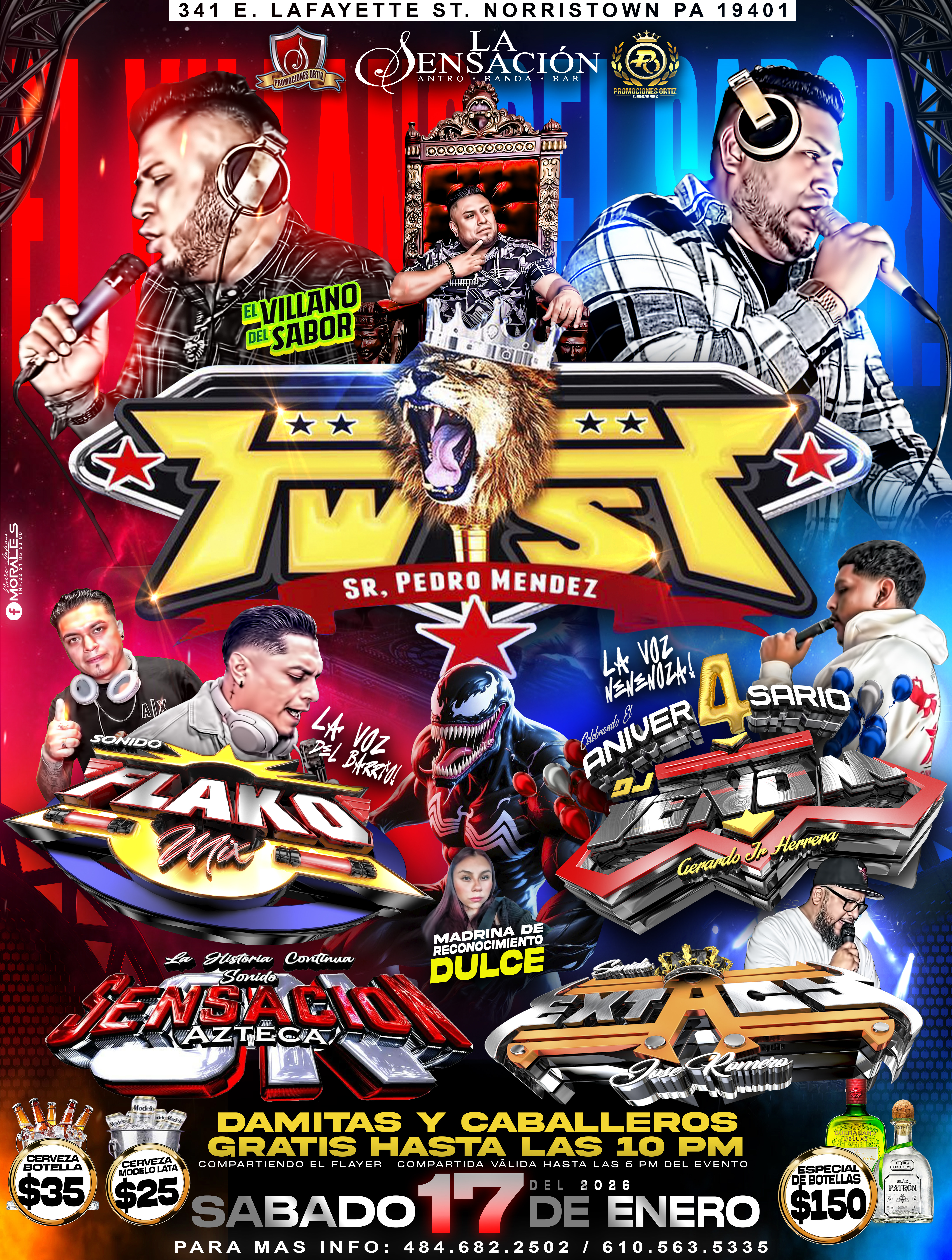 Buy tickets for TWIST, SONIDO FLAKO MIX, DJ VENOM, SONIDO SENSACION AZTECA & SONIDO EXTACY TWIST, SONIDO FLAKO MIX, DJ VENOM, SONIDO SENSACION AZTECA & SONIDO EXTACY