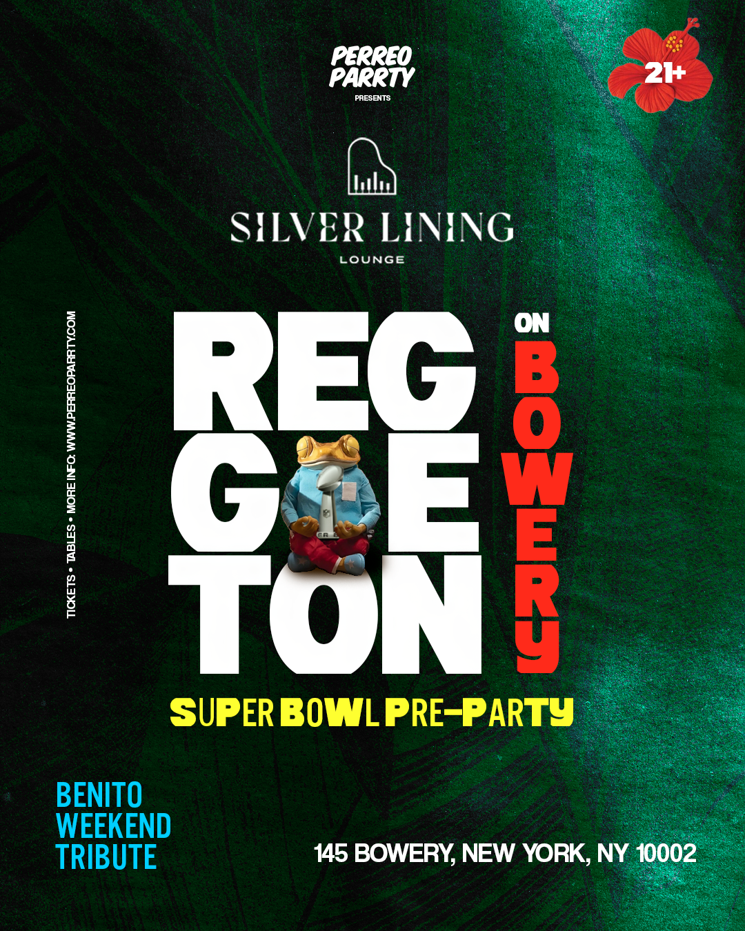 Buy tickets for REGGAETON ON BOWERY - Benito's Pre Super Bowl Tribute Party NYC REGGAETON ON BOWERY - Benito's Pre Super Bowl Tribute Party NYC
