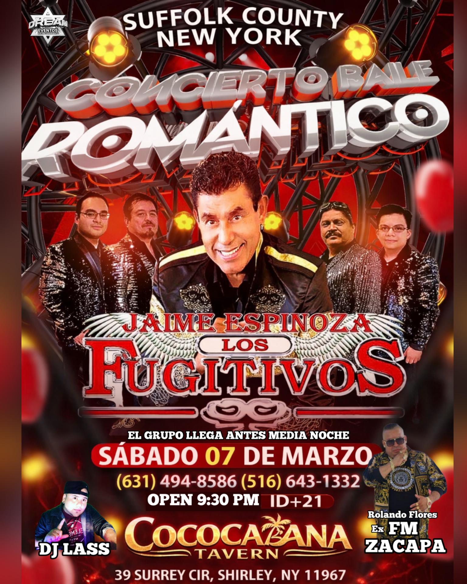 Buy tickets for Shirley NY Los fugitivos este sábado 7 Marzo en Coco Cabana, Tavern Shirley NY Los fugitivos este sábado 7 Marzo en Coco Cabana, Tavern