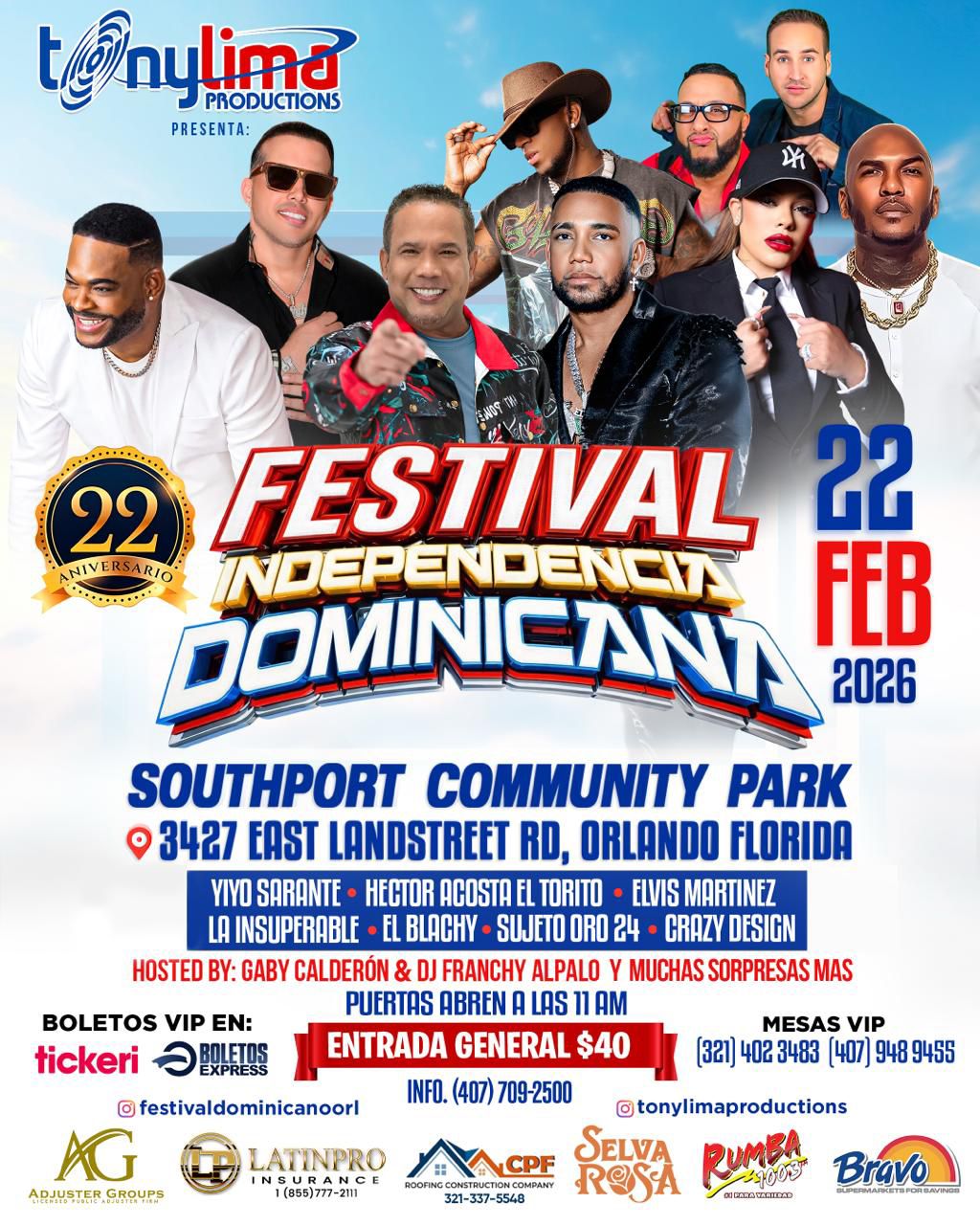 Buy tickets for FESTIVAL INDEPENDENCIA DOMINICANA FESTIVAL INDEPENDENCIA DOMINICANA
