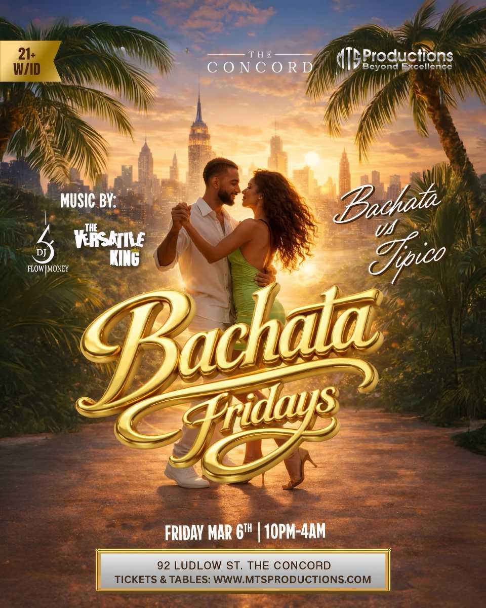 Friday Bachata Night at Concord NYC | Traditional Bachata | Mar 06