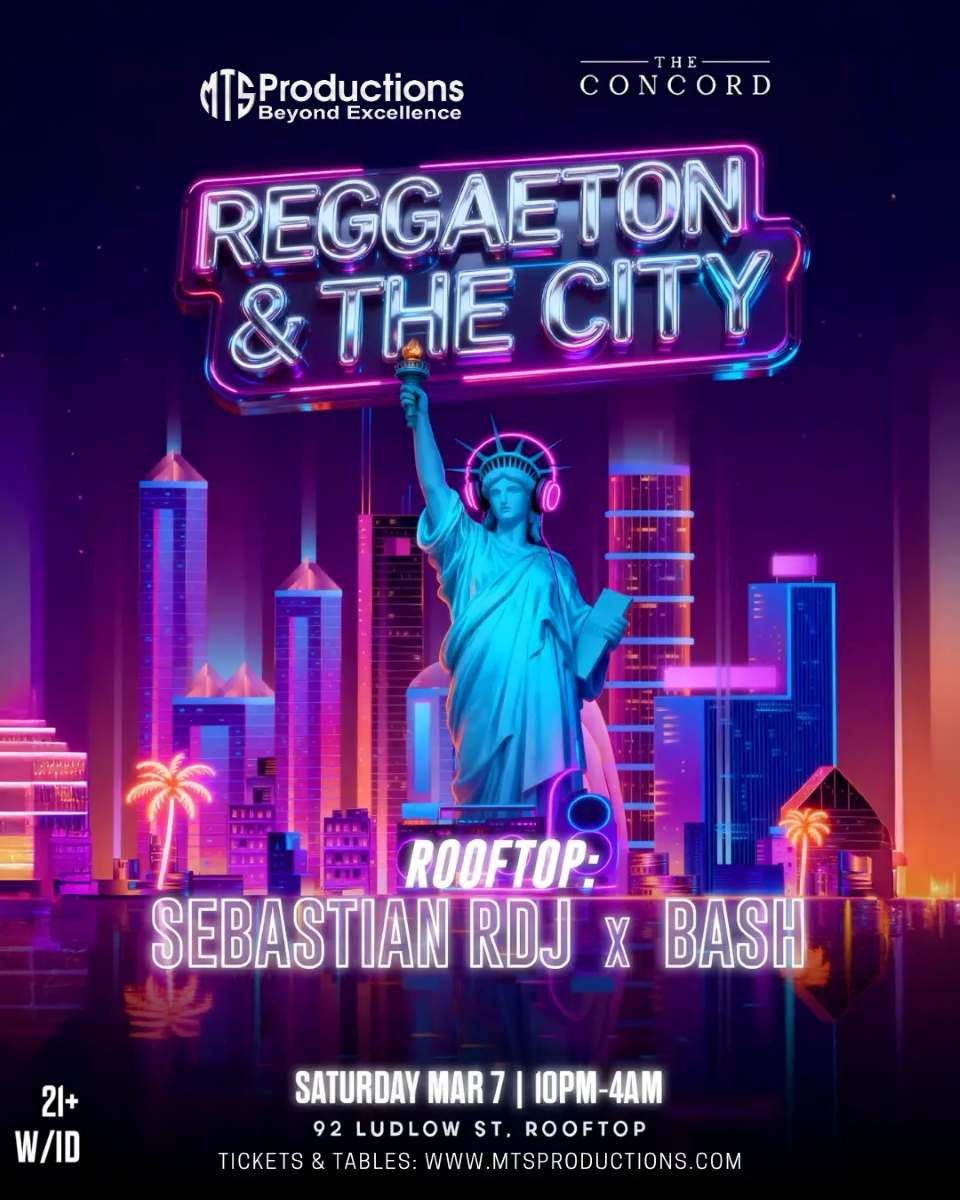 Buy tickets for Reggaeton & the City Rooftop Party Saturday at Concord NYC – March 7th Reggaeton & the City Rooftop Party Saturday at Concord NYC – March 7th