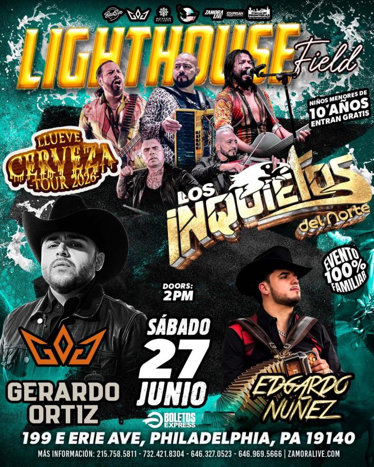 Buy tickets for LOS INQUIETOS DEL NORTE • GERARDO ORTIZ • EDGARDO NUÑEZ EN LIGHTHOUSE FIELD LOS INQUIETOS DEL NORTE • GERARDO ORTIZ • EDGARDO NUÑEZ EN LIGHTHOUSE FIELD