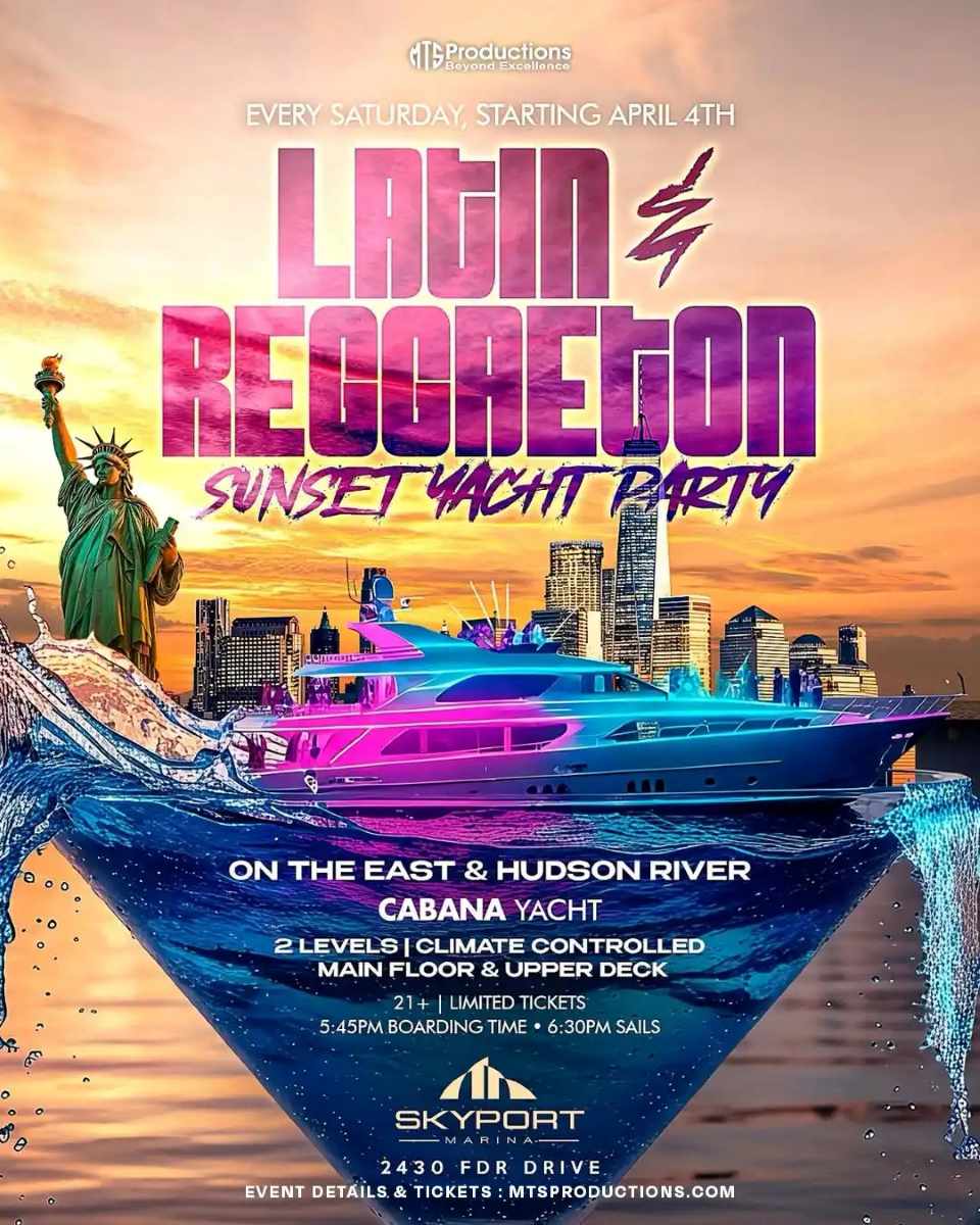 Buy tickets for Fiesta Latina Sunset Yacht Party NYC Saturday April 4th | NYC Party Cruise Fiesta Latina Sunset Yacht Party NYC Saturday April 4th | NYC Party Cruise