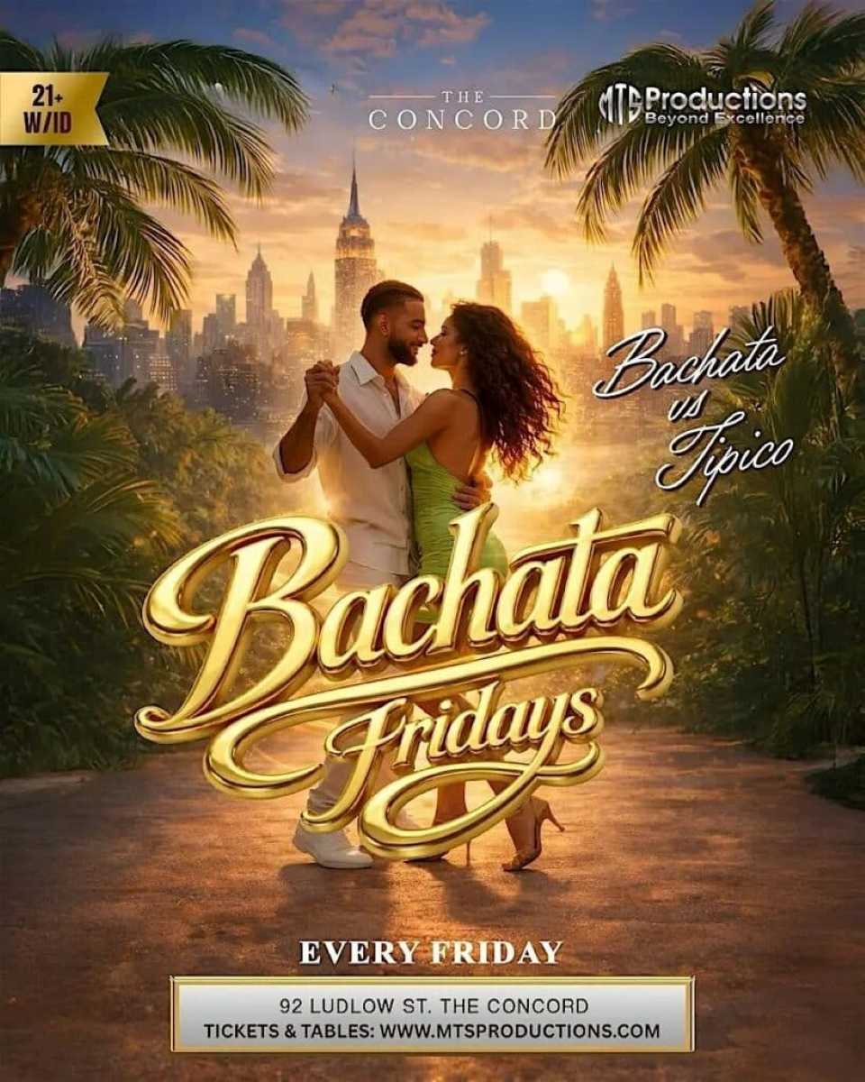 Buy tickets for Friday Bachata Night at Concord NYC | Traditional Bachata | Mar 27 Friday Bachata Night at Concord NYC | Traditional Bachata | Mar 27