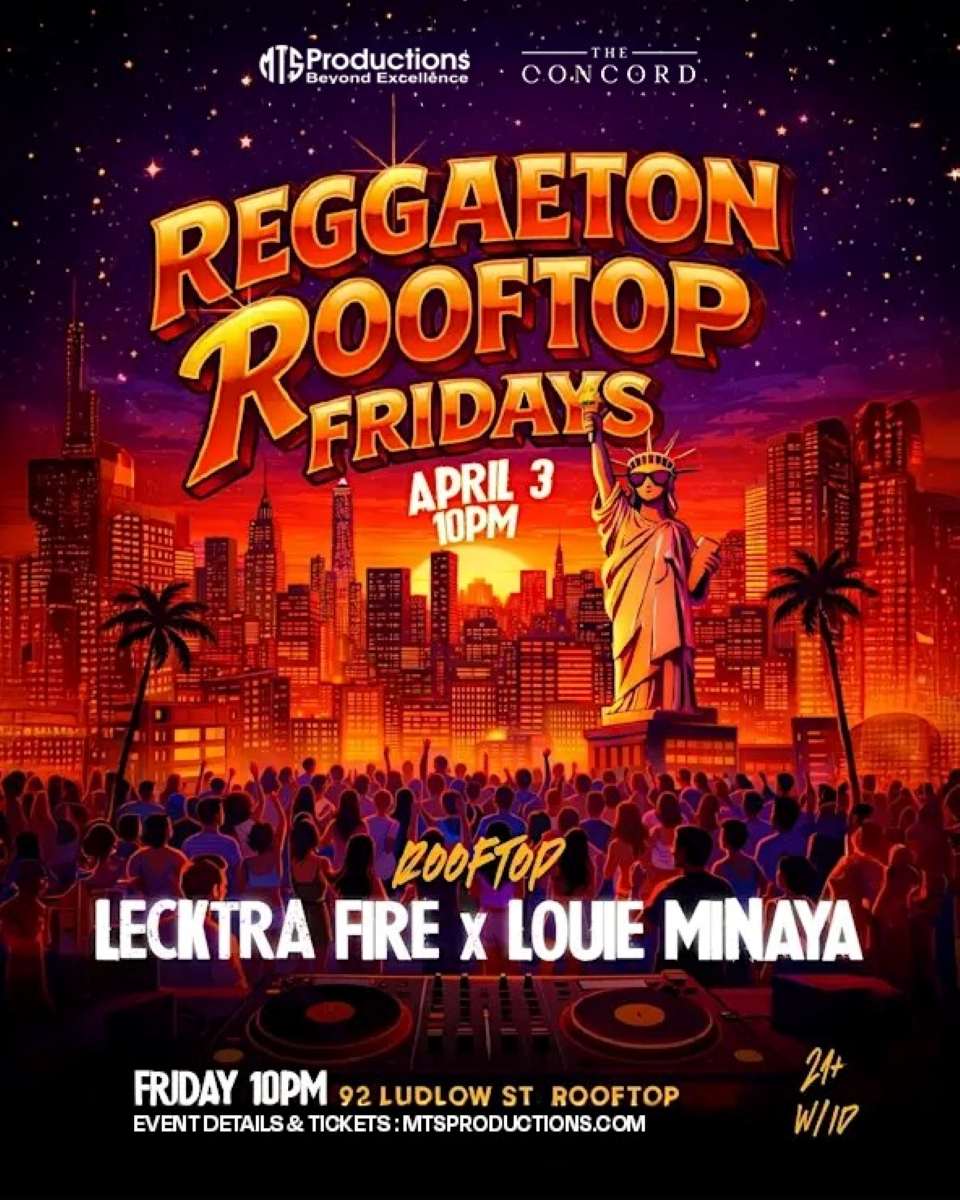 Reggaeton Rooftop Fridays at Concord NYC | Friday, April 3rd, 2026