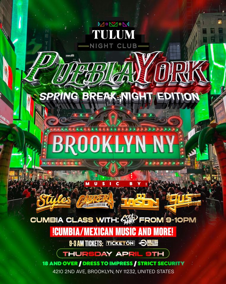 Buy tickets for PueblaYork Thursdays Tulum Brooklyn PueblaYork Thursdays Tulum Brooklyn