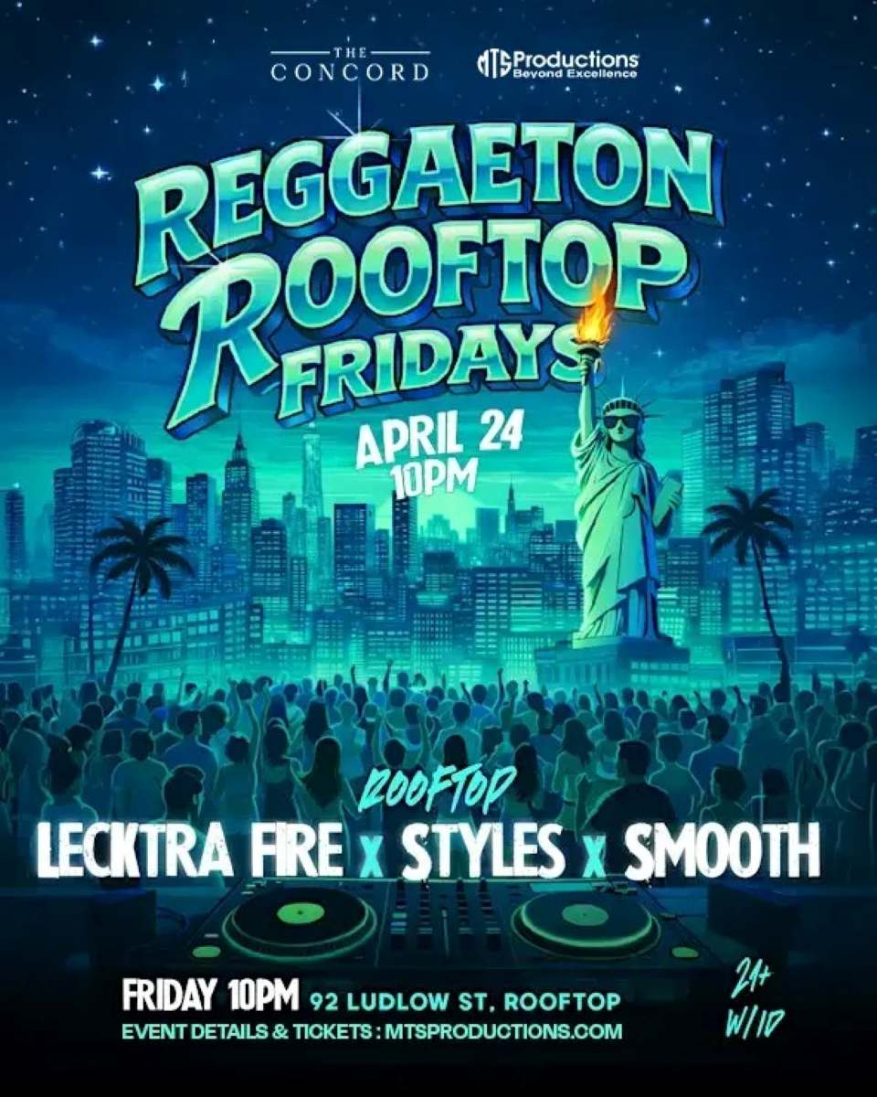 Reggaeton Rooftop Fridays at Concord NYC | Friday, Apr 24th, 2026