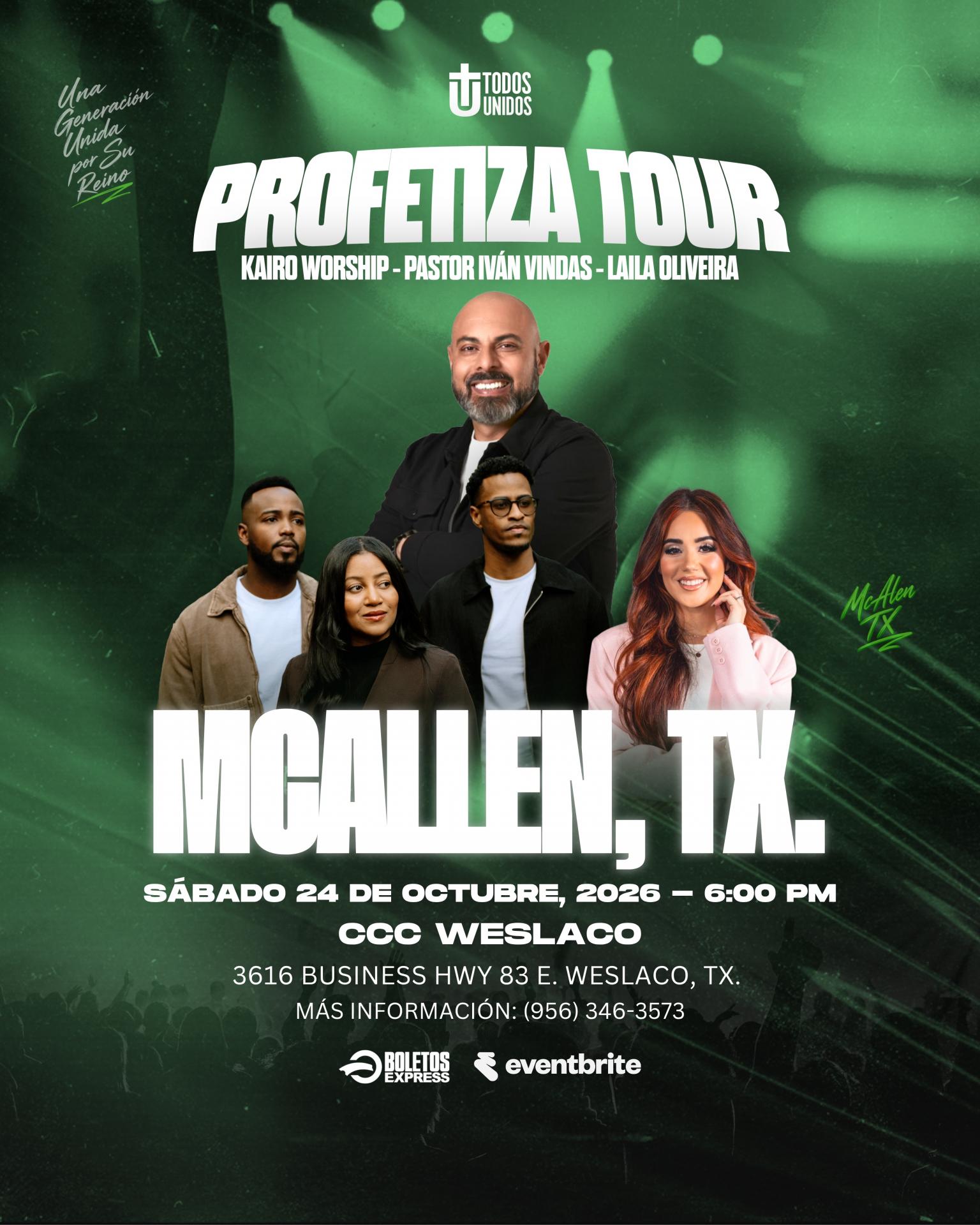 Buy tickets for PROFETIZA TOUR - MCALLEN, TX PROFETIZA TOUR - MCALLEN, TX