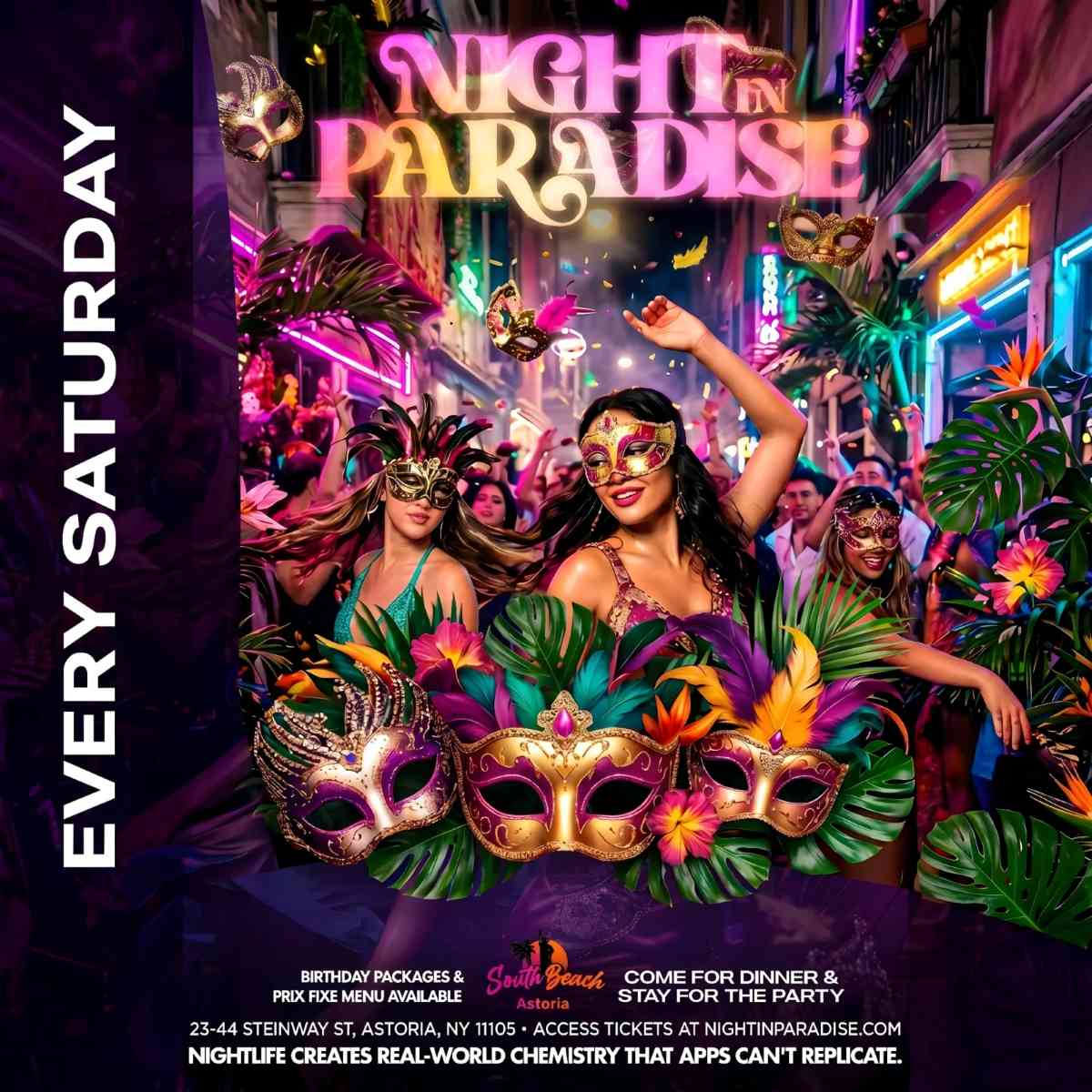 Night in Paradise Saturdays at South Beach Astoria – May 2