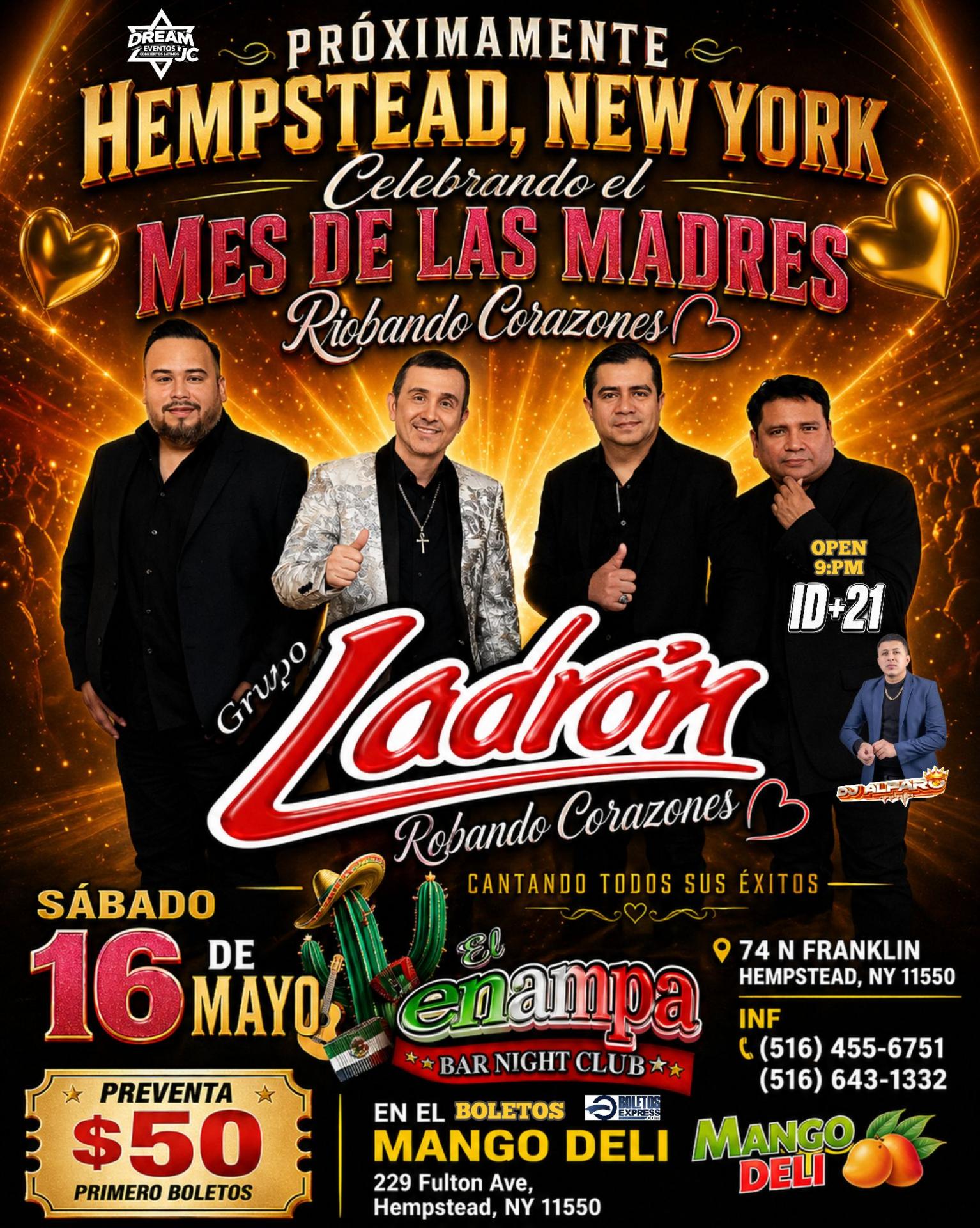 Hempstead NY , Grupo Ladron , celebrando mes de las madres en Hempstead, New York