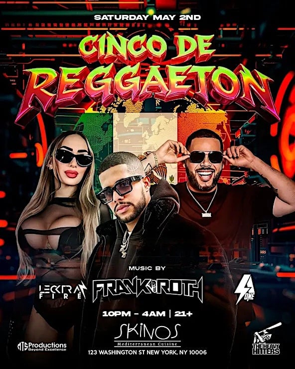 Cinco De Reggaeton Party NYC at Skinos | Saturday Night Latin Party