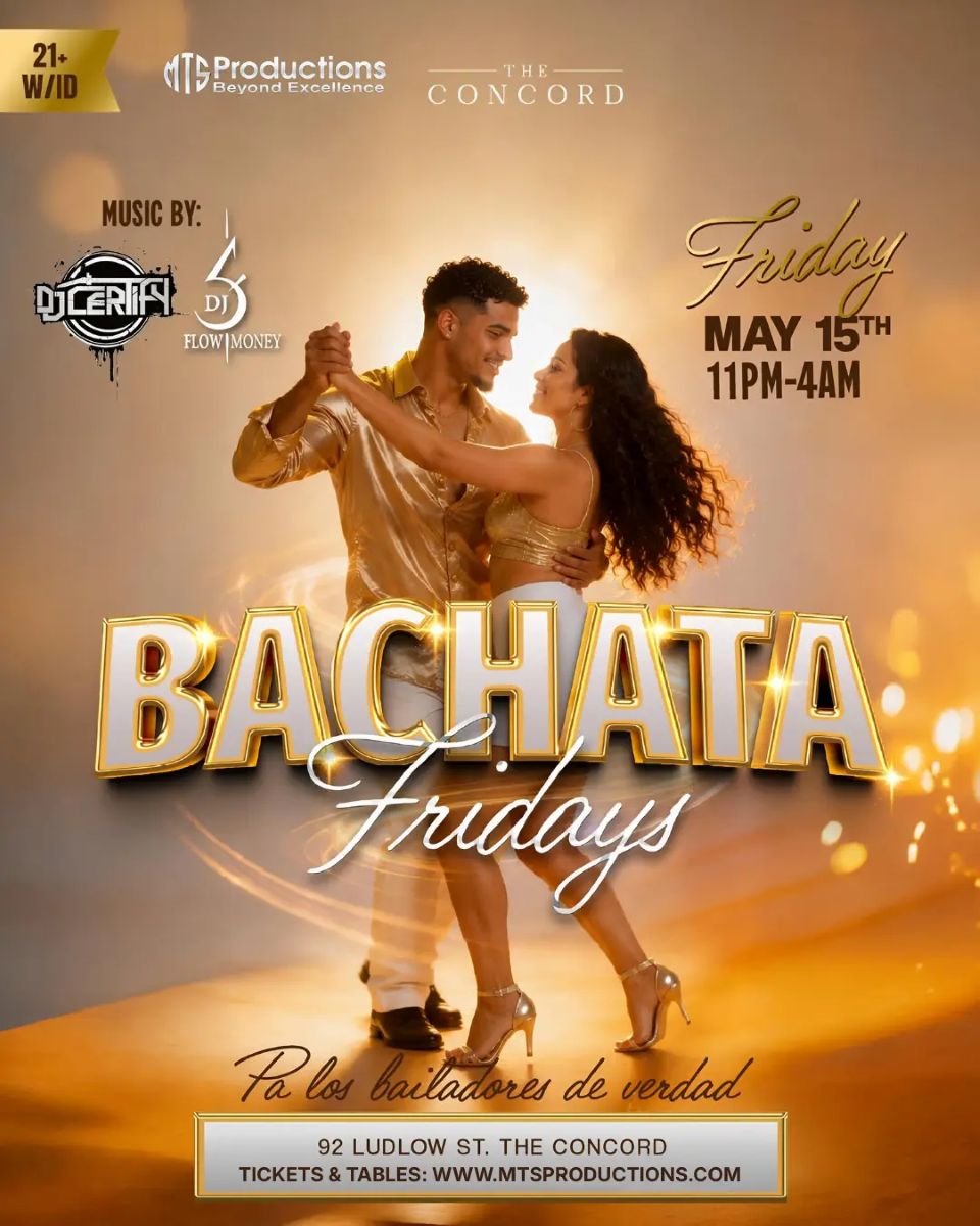 Buy tickets for Friday Bachata Night at Hotel Chantelle NYC | Traditional Bachata | May 15 Friday Bachata Night at Hotel Chantelle NYC | Traditional Bachata | May 15