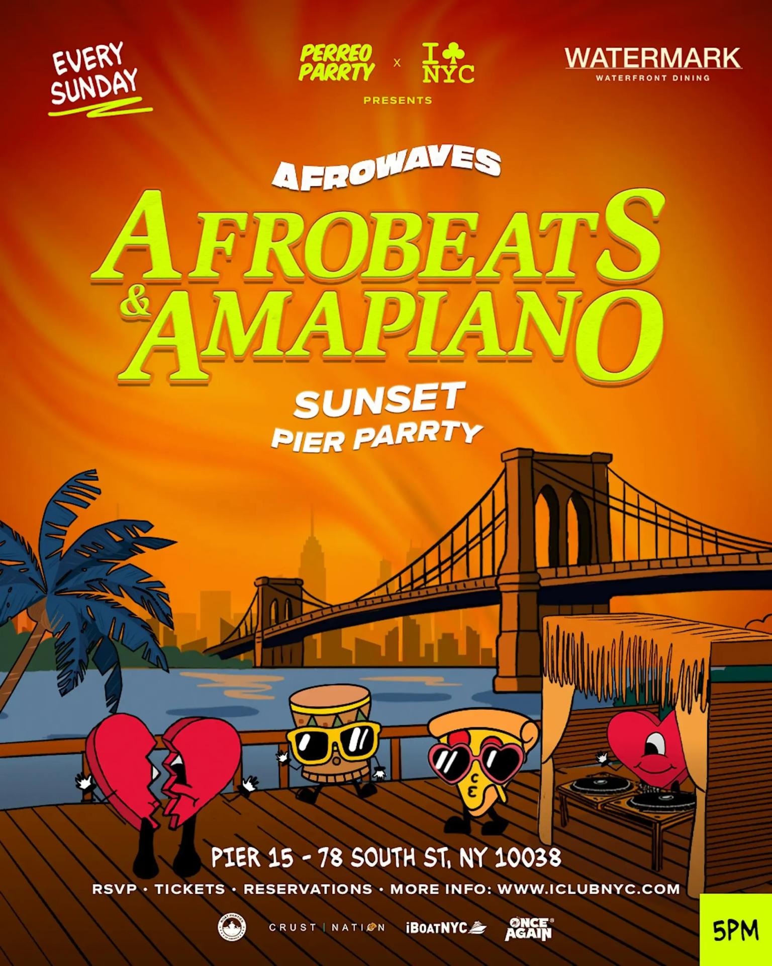 #1 AFROBEATS SUNDAY @ WATERMARK PIER 15 - Memorial day