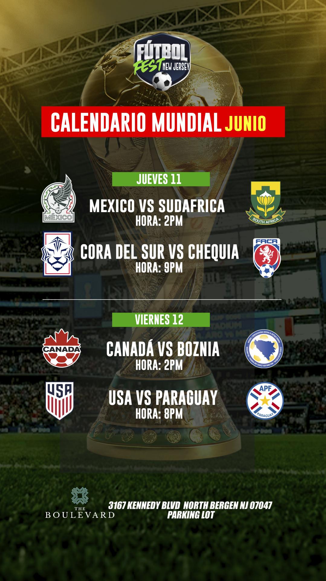 FUTBOL FEST NEW JERSEY | (V.I.P AREA) PARTIDOS JUNIO 11