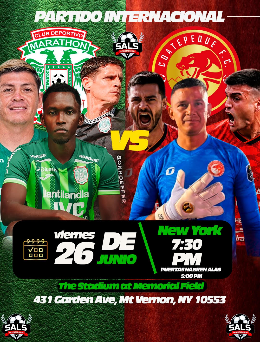 Buy tickets for PARTIDO AMISTOSO MARATHON VS COATEPEQUE AREA TRI ESTATAL, NY - NJ- CT PARTIDO AMISTOSO MARATHON VS COATEPEQUE AREA TRI ESTATAL, NY - NJ- CT