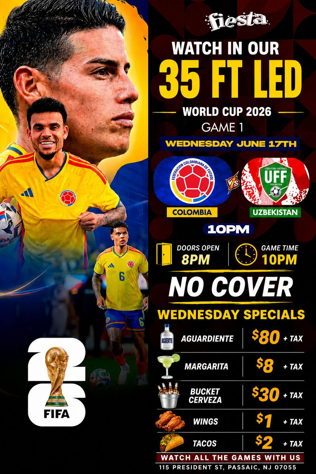 COLOMBIA VS UZBEKISTAN WATCH PARTY