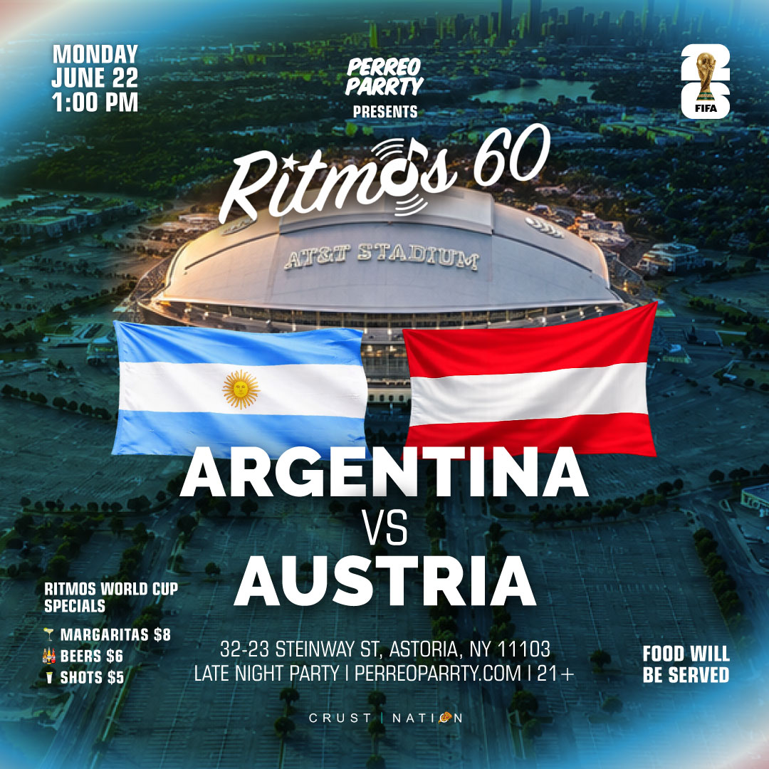 Buy tickets for FIFA WORLD CUP 2026 WATCH PARTY: ARGENTINA vs AUSTRIA at RITMOS 60 FIFA WORLD CUP 2026 WATCH PARTY: ARGENTINA vs AUSTRIA at RITMOS 60